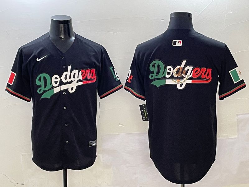 Men Los Angeles Dodgers Blank Black Mexico Second generation Nike 2025 MLB Jersey style 7->los angeles dodgers->MLB Jersey